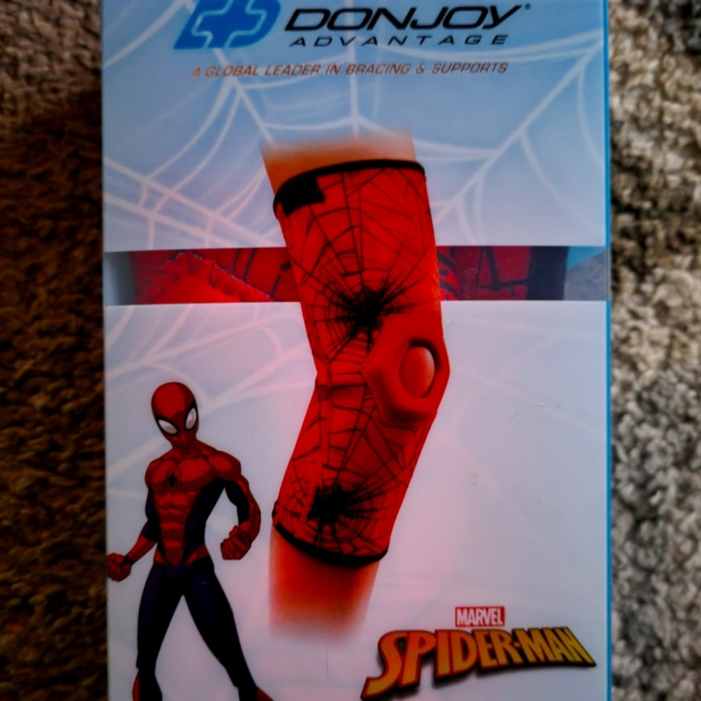 DONJOY SPIDERMAN NEOPRENE KNEE SLEEVE WITH PATELLA DONUT NEW